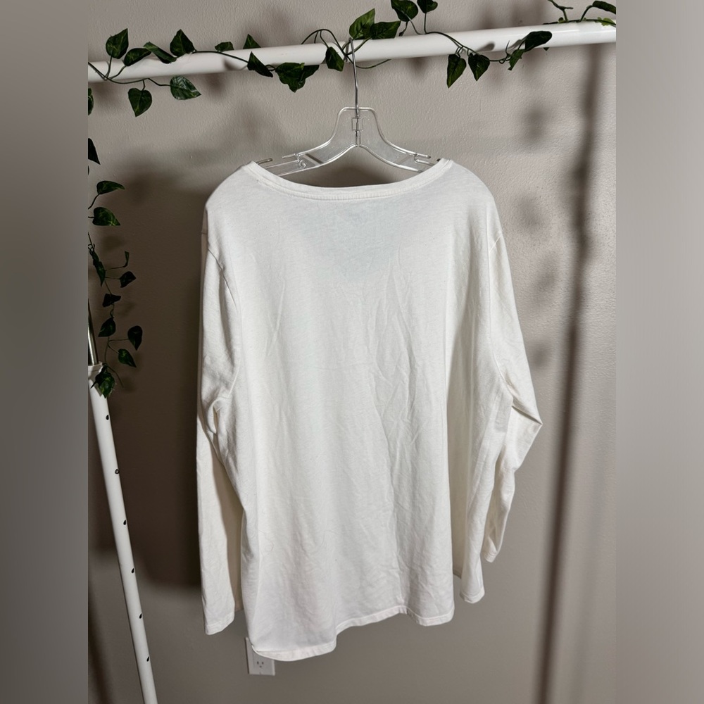 Set of Two V Neck Long Sleeve T Shirts Tees Mustard Yellow White Tops Plus Size - Picture 7 of 9